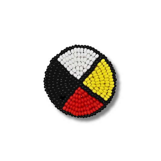 TRIBAL ROOTS Beaded Brooch Medicine Wheel
