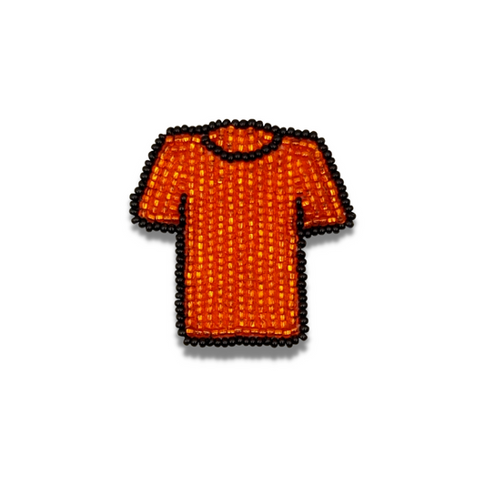 TRIBAL ROOTS Beaded Orange Shirt Brooch