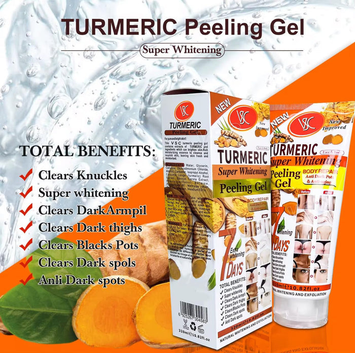 Turmeric Peeling Gel, 7 Days Body Repair, Natural Exfoliation, 320ml/10.82fl.oz