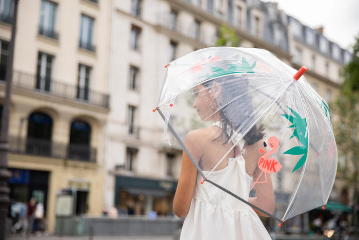 Smati - Umbrella - Transparent - Flamingo - Lifestyle Cut 1