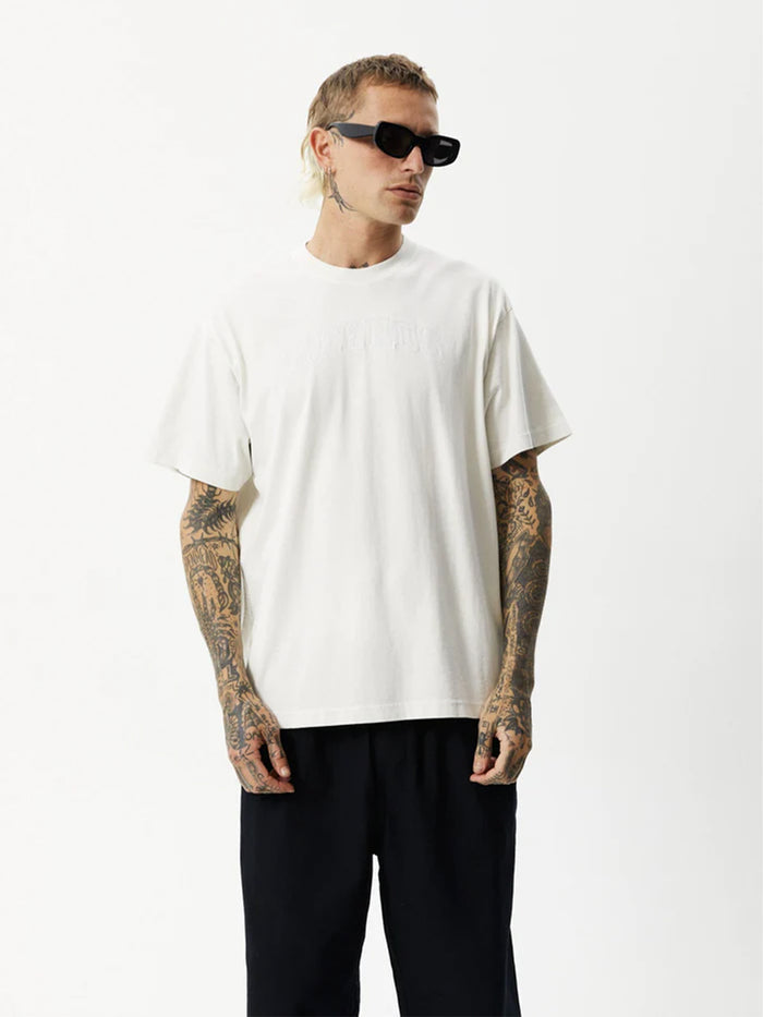 Unlimited - Recycled Boxy Logo T-Shirt | Worn White-Image 1