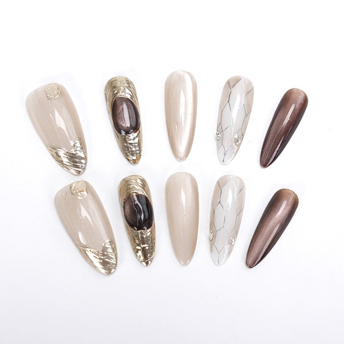 US Only|QVR Cold Brew Amber Press-On Nails