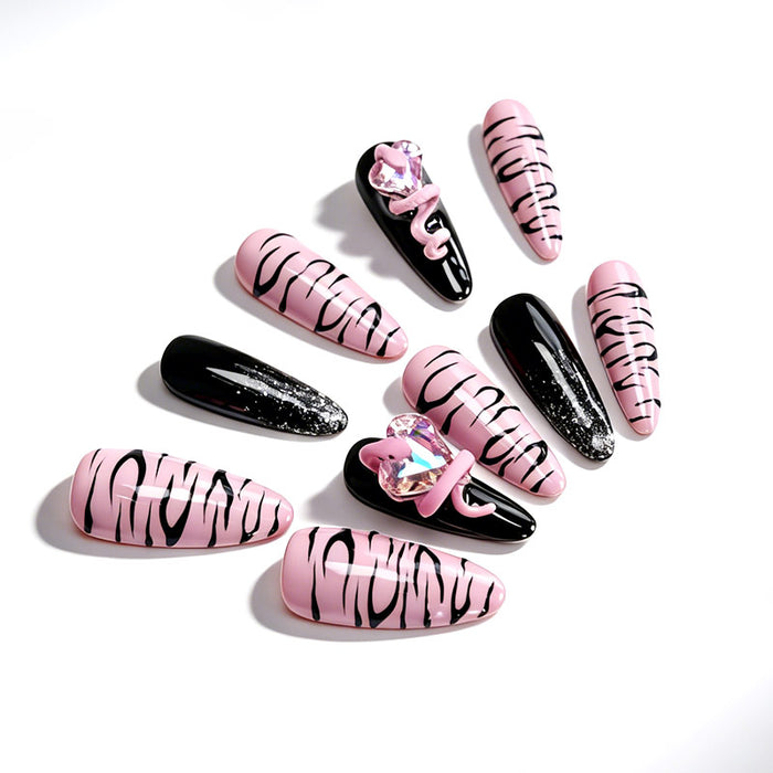 US Only|QVR Pink Ink Sweetheart Press-On Nails