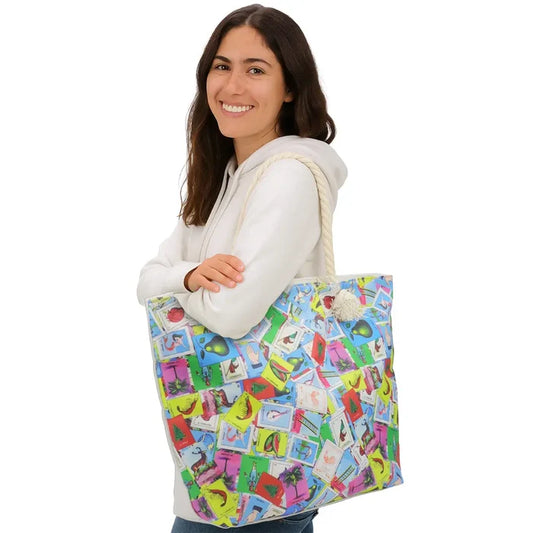 Vibrant Loteria Collage Tote Bag