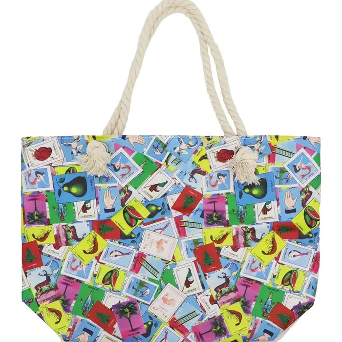 Vibrant Loteria Collage Tote Bag