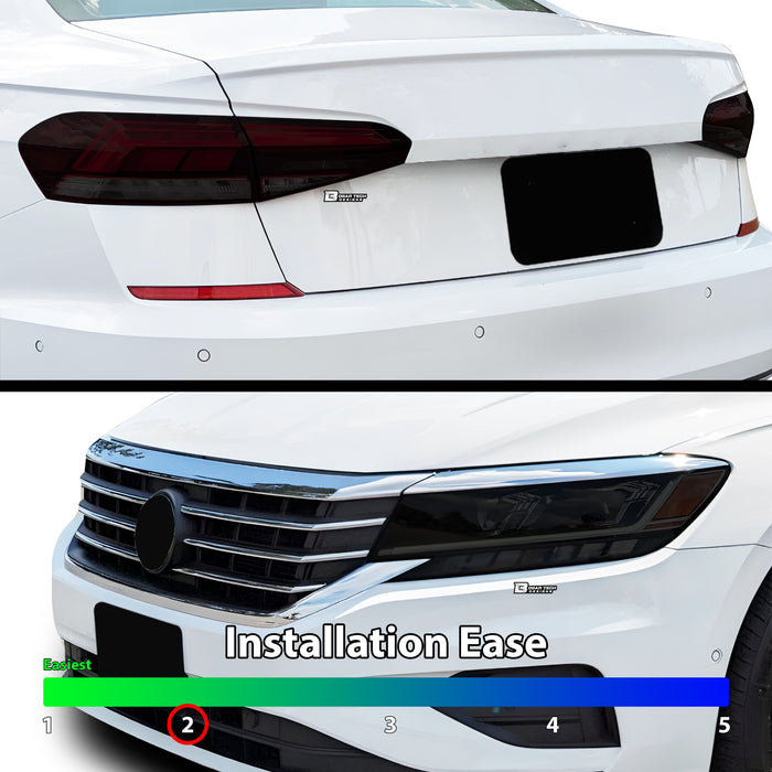 Full Headlight Taillight Precut Smoked PPF Tint Kit Film Overlay Fits Volkswagen Passat 2020 - 2022 - Bogar Tech Designs