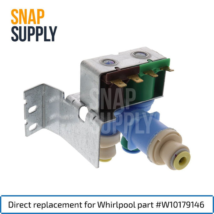 W10179146 Water Valve for Whirlpool - Snap Supply--Refrigerator-Retail-Water Valve