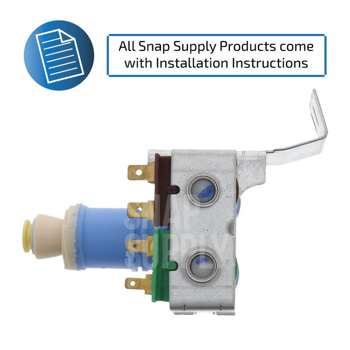 W10179146 Water Valve for Whirlpool - Snap Supply--Refrigerator-Retail-Water Valve