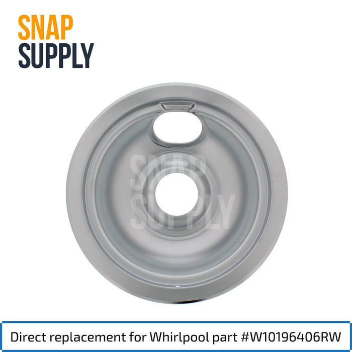 W10196406RW 6" Stove Top Drip Pan - Snap Supply--6"-Drip Pans-Oven