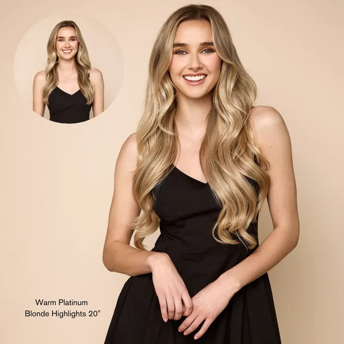Warm Platinum Blonde Highlights (P18/613) 18" 190g Clip-ins
