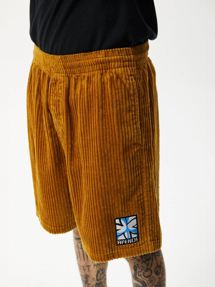 Waterfall Ninety Eights - Hemp Corduroy Elastic Waist Shorts | Mustard-Image 5