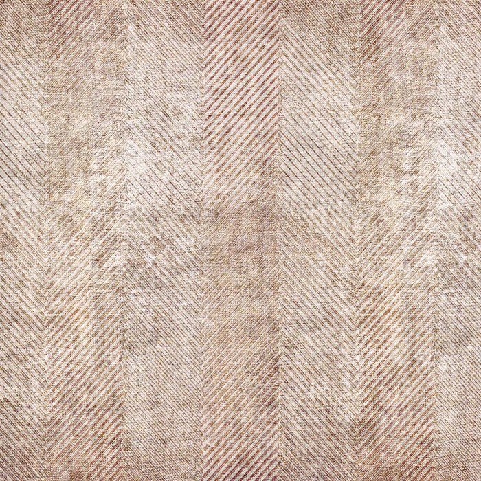 Beige and copper rug with a distressed herringbone pattern and textured finish.