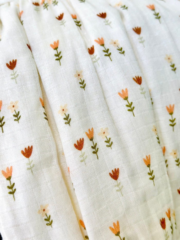 Wildflowers Cap Sleeve Baby Dress + Bloomer Set (Organic Muslin)