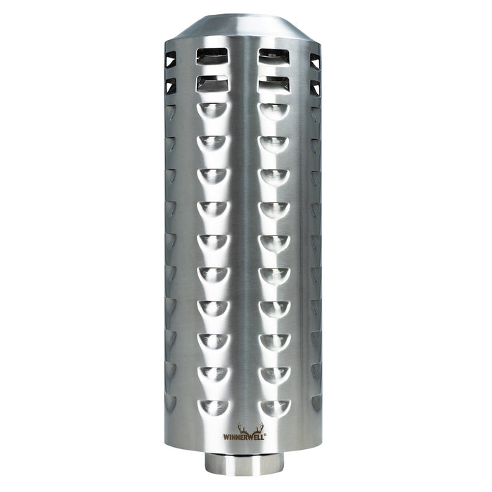 Winnerwell® Triple - wall Heat Protector Chimney designed for External Air M - sized Stove, showcasing its cylindrical, multi - layered structure with ventilation holes. It provides heat protection and efficient airflow management for safe and optimal stove operation in outdoor settings.