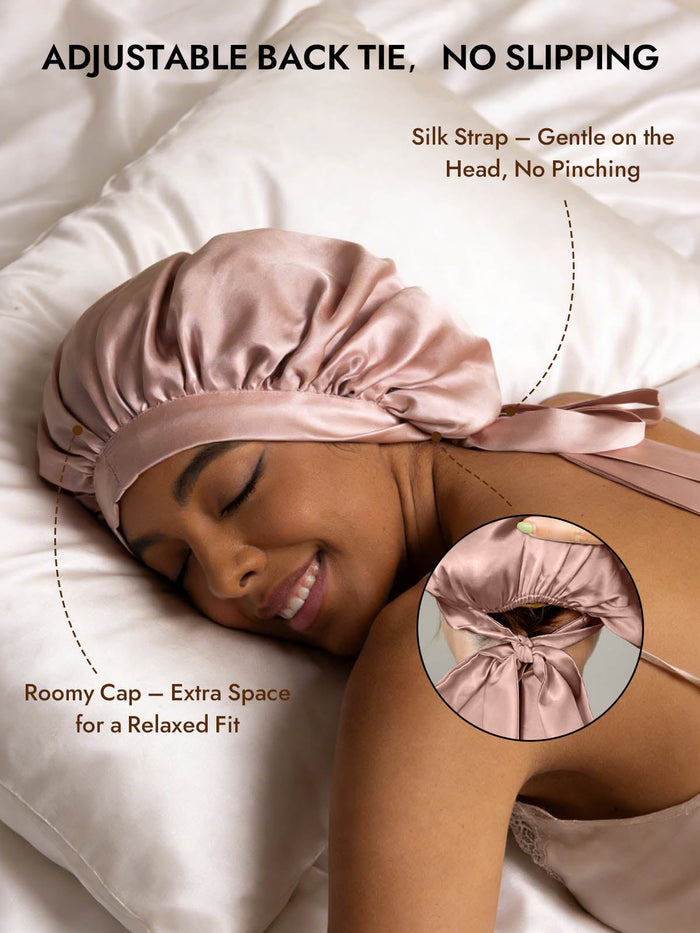 [Pink] SilkSilky  Sleep Cap 004