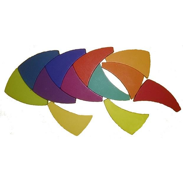 Wooden Trigeod Color Wheel Puzzle and Manipulative Set - wood Puzzles for open-ended play - Title: Default Title