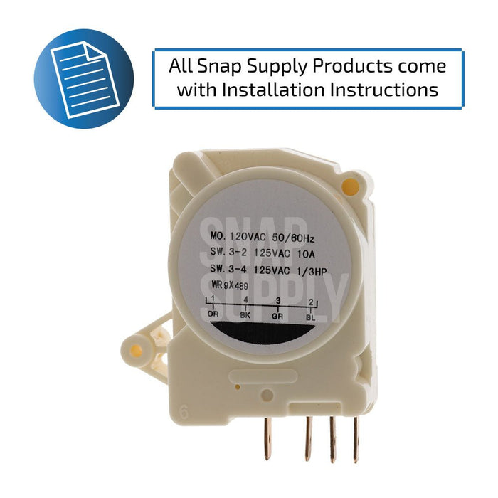 WR9X489 Refrigerator Defrost Timer for GE - Snap Supply--Retail-Test product-