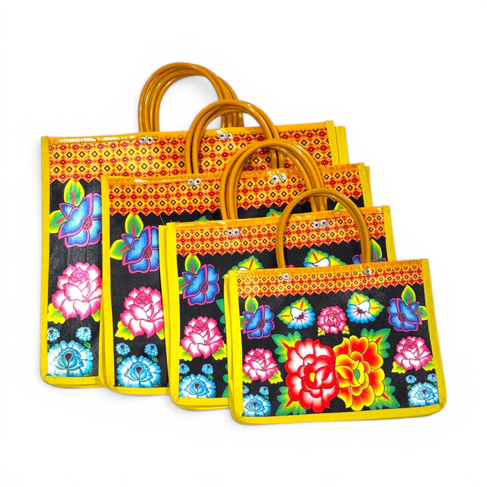 Yellow Floral Shopping Bag