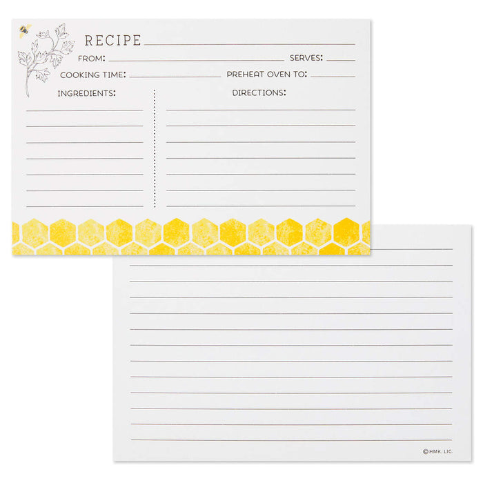 Yellow Honeycomb Recipe Cards - Plunkett's Hallmark