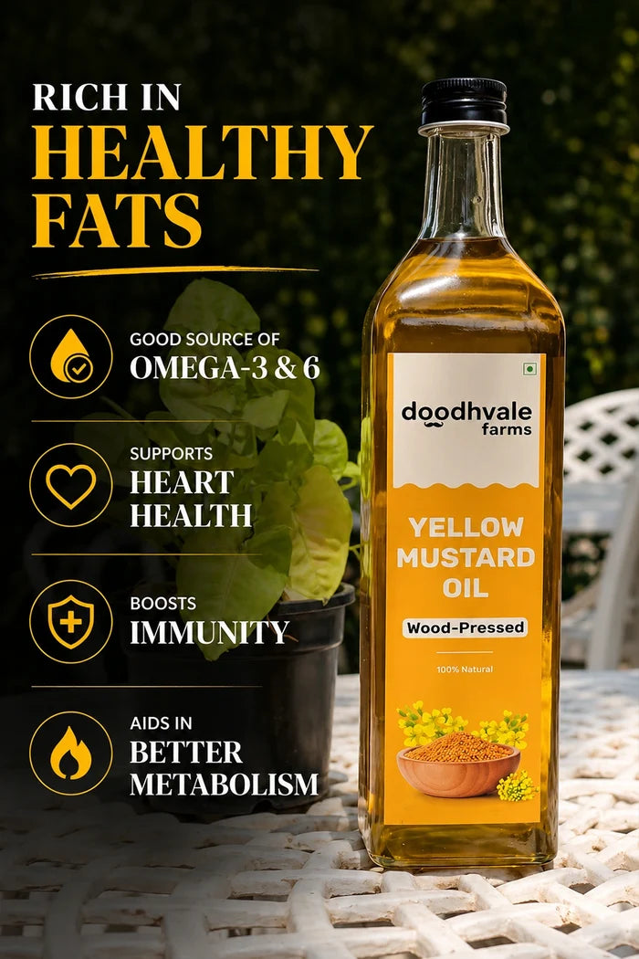 Yellow Mustard Oil - Wood Pressed 1L (2 Unit Pack)