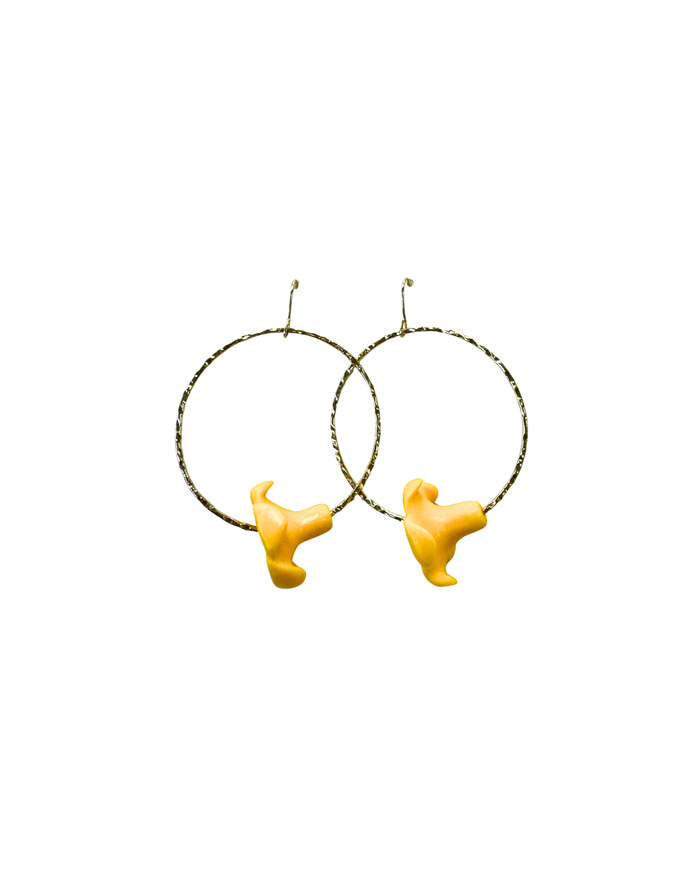 Yellow Puakenikeni Hoop Earrings