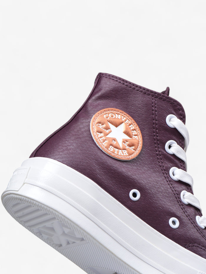Zapatillas Converse Chuck 70 Platform Cuero Bordo Blanco
