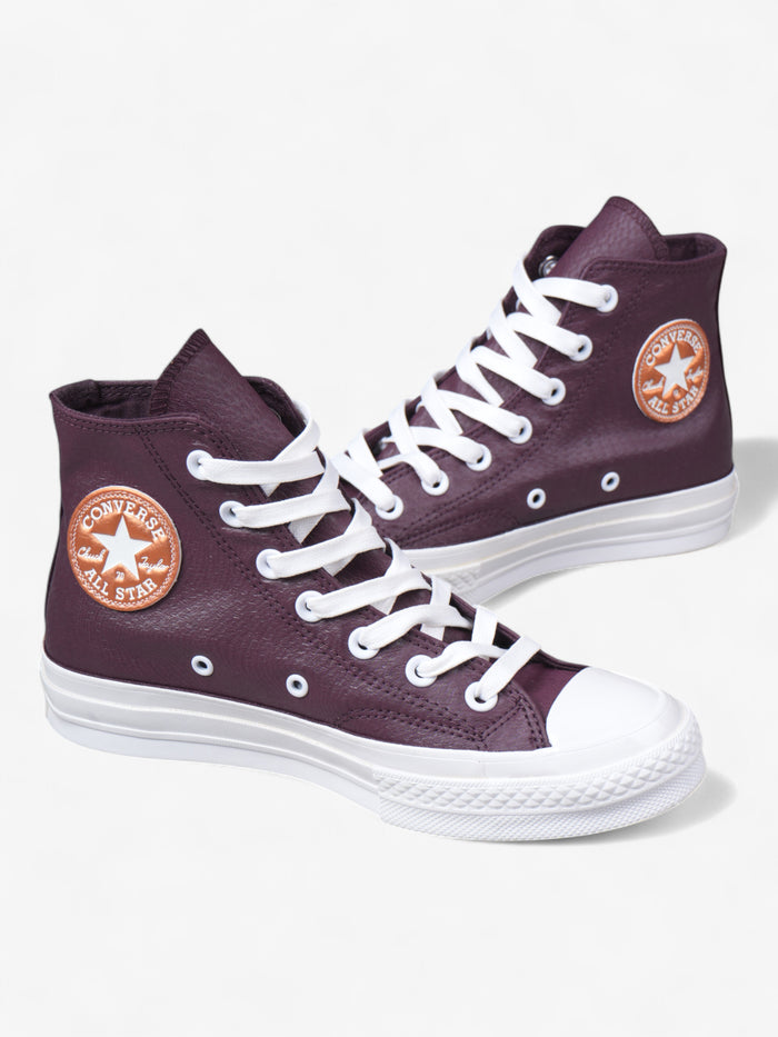 Zapatillas Converse Chuck 70 Platform Cuero Bordo Blanco